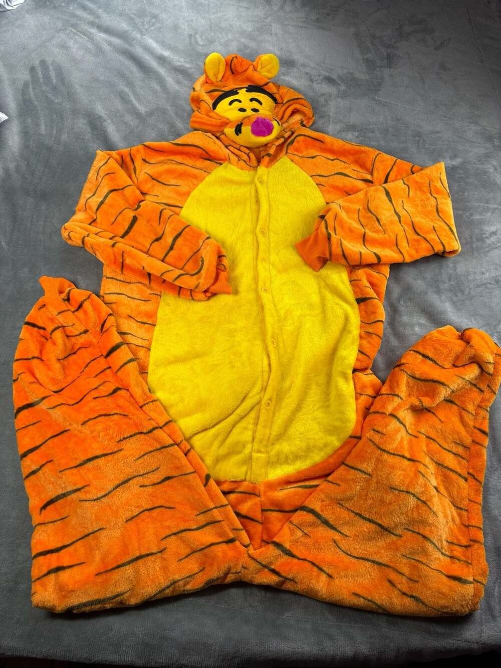Disney Tigger Adult Plush One Piece Costume Pajama Hooded Winnie the Pooh